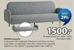 JYSK PARADIS sovesofa tilbud