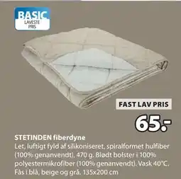JYSK STETINDEN fiberdyne tilbud
