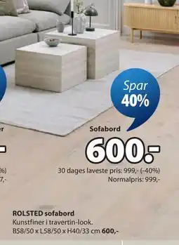 JYSK ROLSTED sofabord tilbud