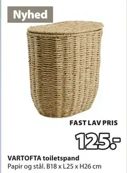 JYSK VARTOFTA toiletspand tilbud