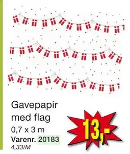 Harald Nyborg Gavepapir med flag tilbud