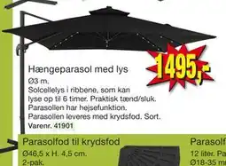 Harald Nyborg Hængeparasol med lys tilbud