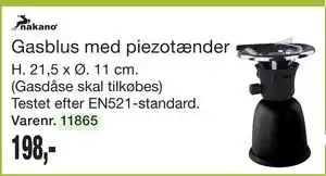 Gasblus med piezotænder