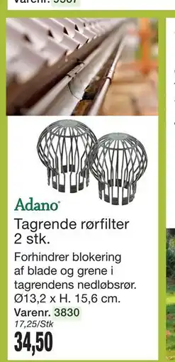 Harald Nyborg Tagrende rørfilter 2 stk tilbud