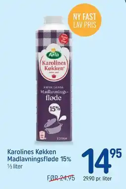REMA 1000 Karolines Køkken Madlavningsfløde 15% tilbud
