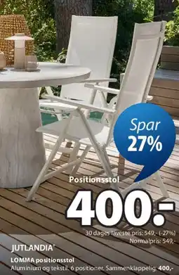 JYSK LOMMA positionsstol tilbud