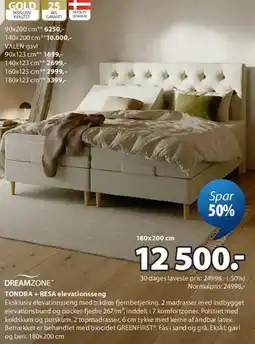 JYSK DREAMZONE TONDRA + RESA elevationsseng tilbud