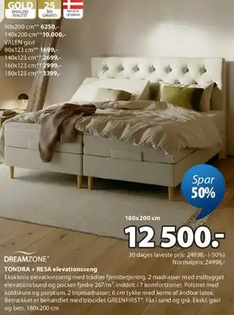 JYSK DREAMZONE TONDRA + RESA elevationsseng tilbud