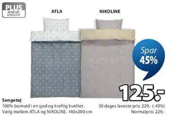 JYSK Sengetøj ATLA / NIKOLINE tilbud