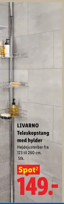 Lidl LIVARNO Teleskopstang med hylder tilbud