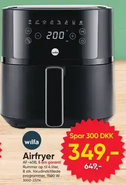BigDollar Wilfa Airfryer AF-40B tilbud