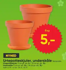 BigDollar Urtepotteskjuler, underskåle Terracotta tilbud