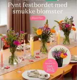 Bilka Pynt festbordet med smukke blomster tilbud