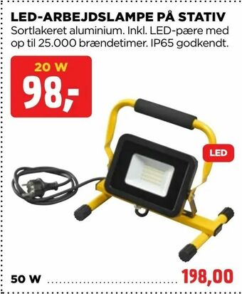 Led-arbejdslampe på stativ