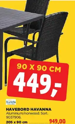jem & fix Havebord Havanna (90 x 90 cm) tilbud