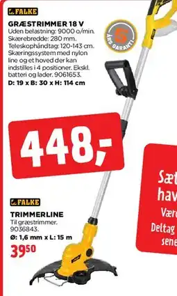 jem & fix Græstrimmer 18 V (stående visning) tilbud