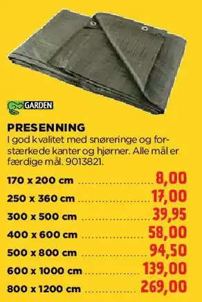 jem & fix Presenning tilbud