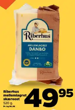 Netto Riberhus mellemlagret Danbo skæreost tilbud
