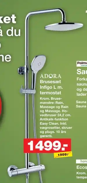 Bauhaus Brusesæt Infigo L m. termostat tilbud