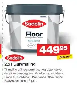 Bauhaus 2,5 l Gulvmaling tilbud