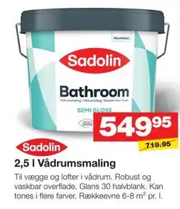 Bauhaus 2,5 l Vådrumsmaling tilbud