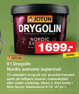 Bauhaus 9 l Drygolin Nordic extreme supermat tilbud