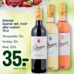 REMA 1000 Altamar (spansk rød-, hvid- eller rosévin) tilbud