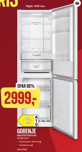Skousen Gorenje køle-fryseskab tilbud