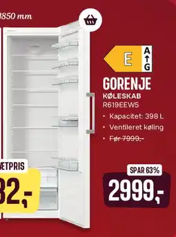 Skousen GORENJE KØLESKAB tilbud