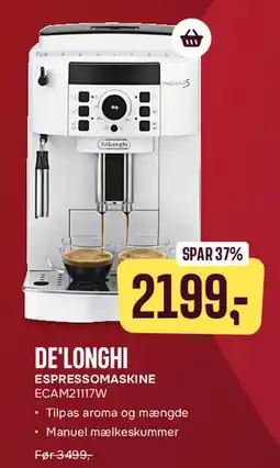 Skousen DE'LONGHI ESPRESSOMASKINE ECAM21.117W tilbud