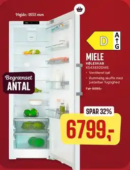 Skousen MIELE KØLESKAB tilbud