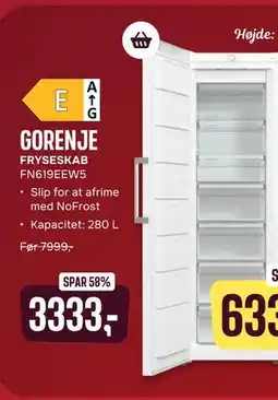 Skousen GORENJE FRYSESKAB FN619EEW5 tilbud