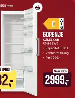 Skousen GORENJE KØLESKAB R619EEW5 tilbud