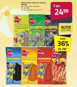 Fleggaard Malaco Snøre, Stjerner, Twists el. Strimler tilbud