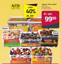 Fleggaard Haribo el. Malaco Bøtter tilbud