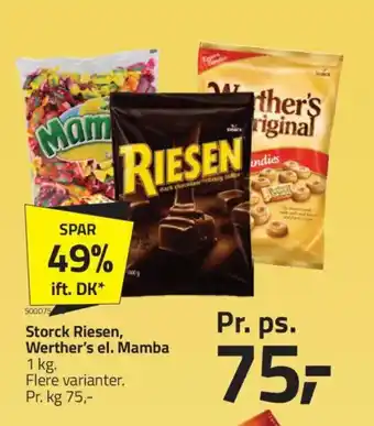 Fleggaard Storck Riesen, Werther's el. Mamba tilbud