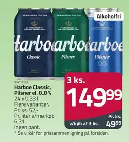 Fleggaard Harboe Classic, Pilsner el. 0,0% tilbud