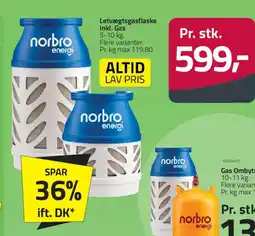 Fleggaard Letvægtsgasflaske Inkl. Gas tilbud