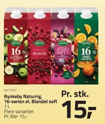 Fleggaard Rynkeby Naturrig, 16-serien el. Blandet saft tilbud