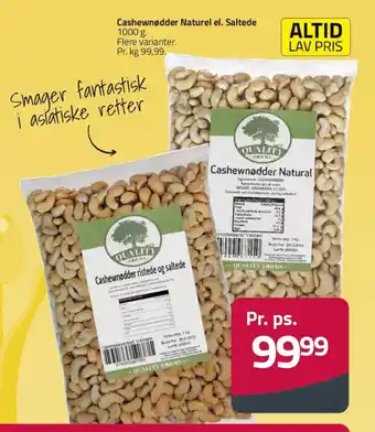 Fleggaard Cashewnødder Naturel el. Saltede tilbud