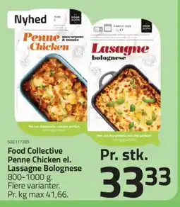 Fleggaard Food Collective Penne Chicken el. Lassagne Bolognese tilbud