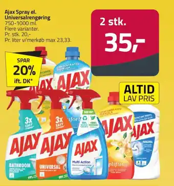 Fleggaard Ajax Spray el. Universalrengøring tilbud