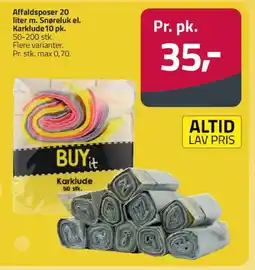 Fleggaard Affaldsposer 20 liter m. Snøreluk el. Karklude 10 pk. tilbud