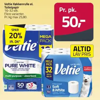 Fleggaard Veltie Køkkenrulle el. Toiletpapir tilbud