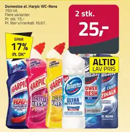 Fleggaard Domestos el. Harpic WC-Rens tilbud