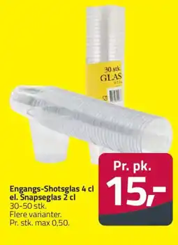 Fleggaard Engangs-Shotsglas el. Snapseglas tilbud
