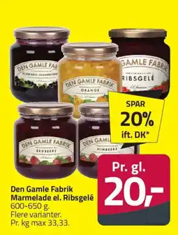 Fleggaard Den Gamle Fabrik Marmelade el. Ribsgelé tilbud