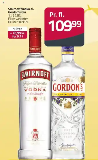 Fleggaard Smirnoff Vodka el. Gordon's Gin tilbud