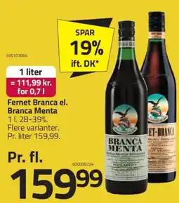 Fleggaard Fernet Branca el. Branca Menta tilbud