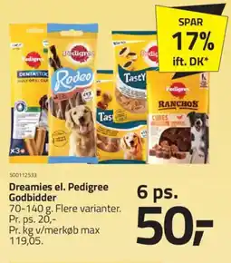 Fleggaard Dreamies el. Pedigree Godbidder tilbud